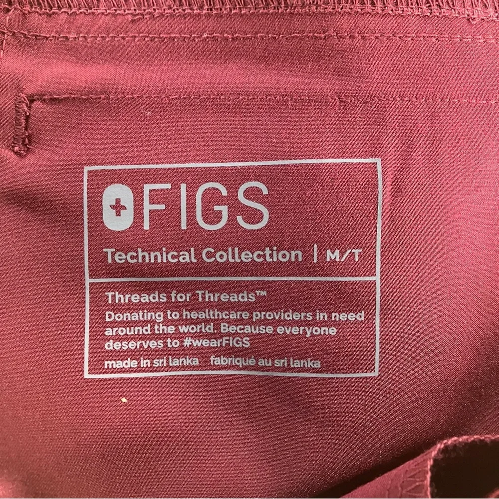 NWT FIGS Men's Axim 2.0 Scrub Pants Maroon Medium Tall MT